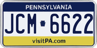 PA license plate JCM6622