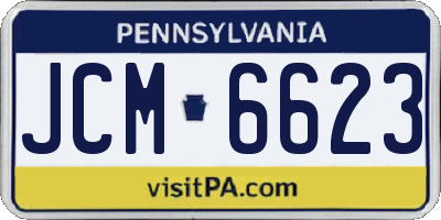 PA license plate JCM6623