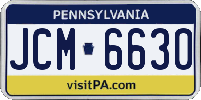 PA license plate JCM6630
