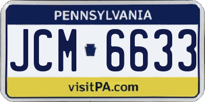 PA license plate JCM6633