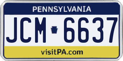 PA license plate JCM6637