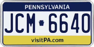PA license plate JCM6640
