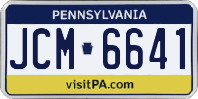 PA license plate JCM6641