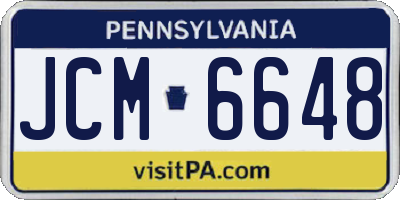PA license plate JCM6648