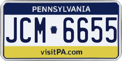 PA license plate JCM6655