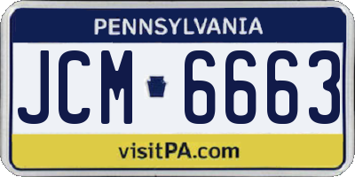 PA license plate JCM6663