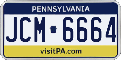 PA license plate JCM6664