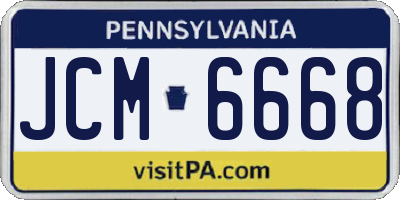 PA license plate JCM6668