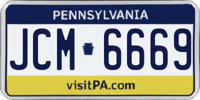 PA license plate JCM6669
