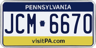 PA license plate JCM6670