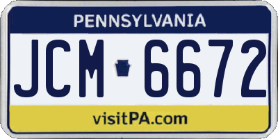 PA license plate JCM6672