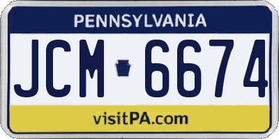 PA license plate JCM6674