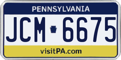 PA license plate JCM6675