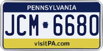 PA license plate JCM6680