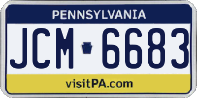 PA license plate JCM6683