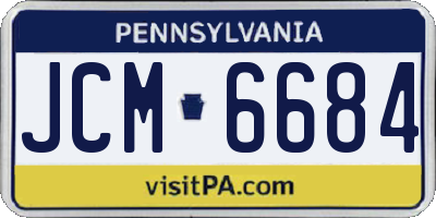 PA license plate JCM6684