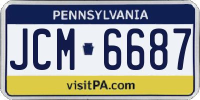 PA license plate JCM6687