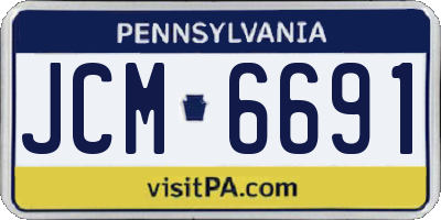 PA license plate JCM6691
