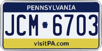 PA license plate JCM6703