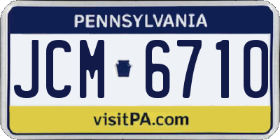 PA license plate JCM6710