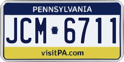 PA license plate JCM6711