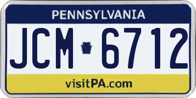PA license plate JCM6712