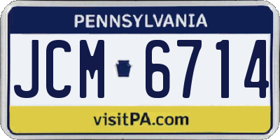 PA license plate JCM6714
