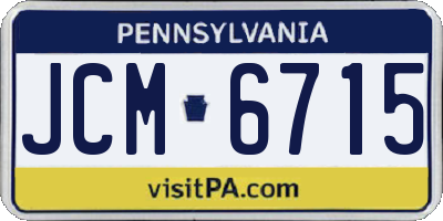 PA license plate JCM6715