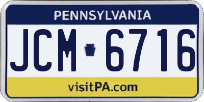 PA license plate JCM6716