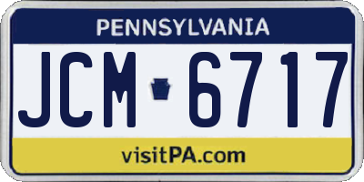 PA license plate JCM6717