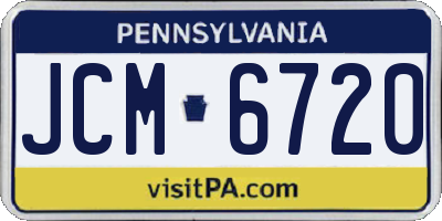 PA license plate JCM6720