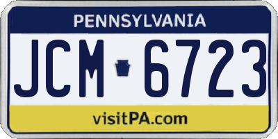 PA license plate JCM6723
