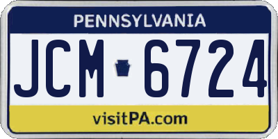 PA license plate JCM6724