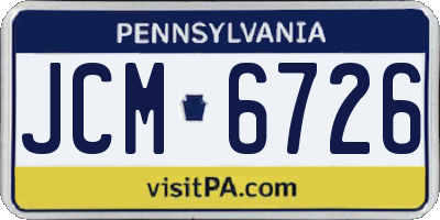PA license plate JCM6726