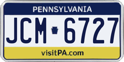 PA license plate JCM6727