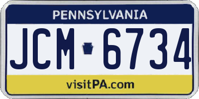 PA license plate JCM6734