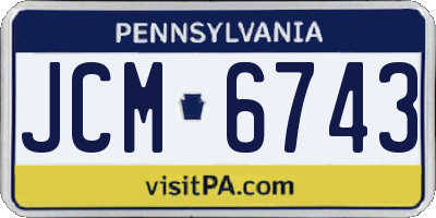 PA license plate JCM6743