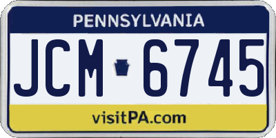 PA license plate JCM6745