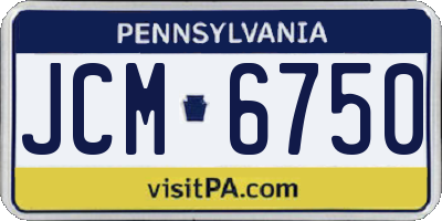 PA license plate JCM6750