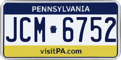 PA license plate JCM6752