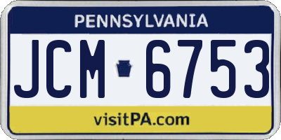 PA license plate JCM6753