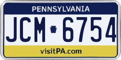 PA license plate JCM6754