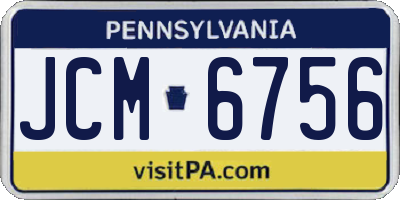 PA license plate JCM6756