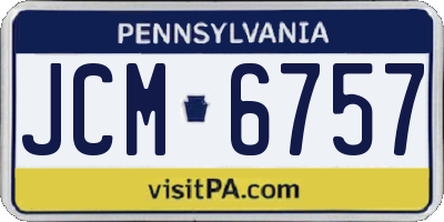 PA license plate JCM6757