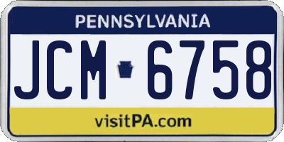 PA license plate JCM6758