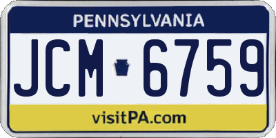 PA license plate JCM6759