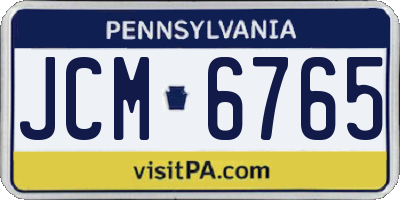 PA license plate JCM6765