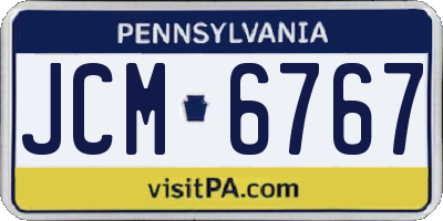 PA license plate JCM6767