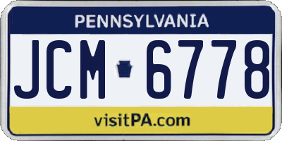 PA license plate JCM6778