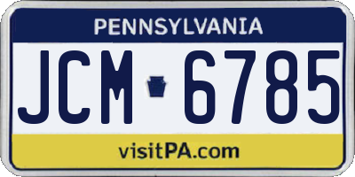 PA license plate JCM6785
